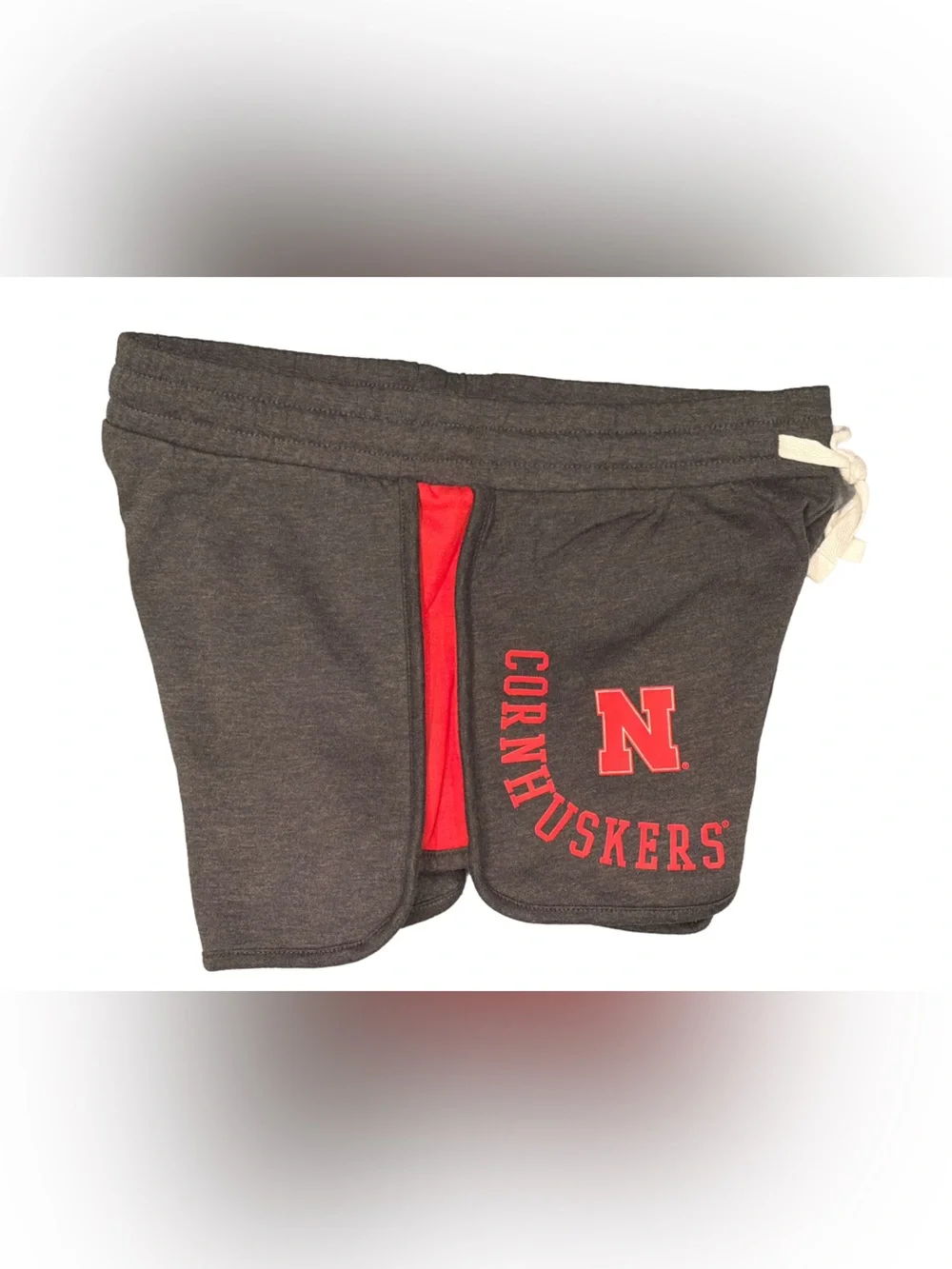 Captivating Apparel Nebraska Cornhuskers Charcoal Gray/Red Lounge Shorts, Medium